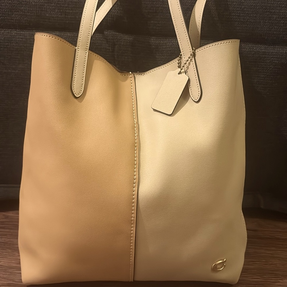 Coach Colorblocked Leather Tote